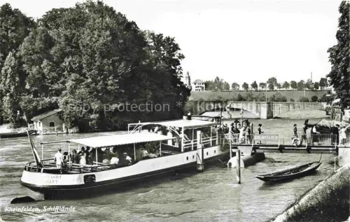 AK / Ansichtskarte RHEINFELDEN AG Schifflaende Schiff Rhein Fluss Anlegestelle Passagiere Baeume