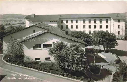 AK / Ansichtskarte WOHLEN  AG Turnhalle Schulhaus Gebaeude Baeume Schulgarten Wiesen