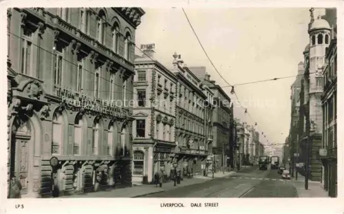 AK / Ansichtskarte Crosby Liverpool Dale-Street Phoenix-Assurance-Company Strassenszene Busse Strassenbahn viktorianische-Architektur