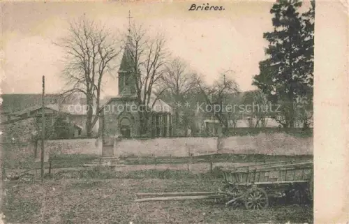 AK / Ansichtskarte Brieres Brecy-Brieres Vouziers 08 Ardennes Kirche Dorf Winterbaeume Kirchturm Karren Mauer