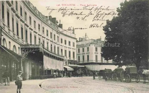 AK / Ansichtskarte TOULOUSE 31 Haute-Garonne Place-Lafayette Hotel-Capitol Comédie-Académie Pferdekutschen Strassenszene Geschaefte Passanten