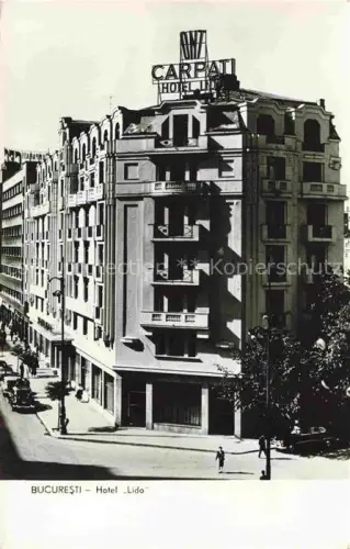 AK / Ansichtskarte Bucharest Hotel-Lido Hotel-Carpati Strassenszene Autos Stadtansicht