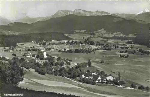 AK / Ansichtskarte Heimenschwand THUN BE Dorf Kirche Felder Berge Alpen Talblick