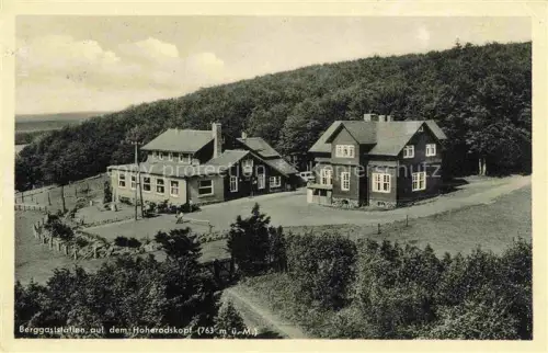 AK / Ansichtskarte Hoherodskopf Schotten Hessen Berggaststaette Waldgasthof Berghotel Wald Berghang Hoehenlage