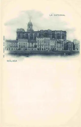 AK / Ansichtskarte MALAGA Andalucia ES La-Catedral Kathedrale Hafen Fassade Haeuserzeile Hauser-y-Menet