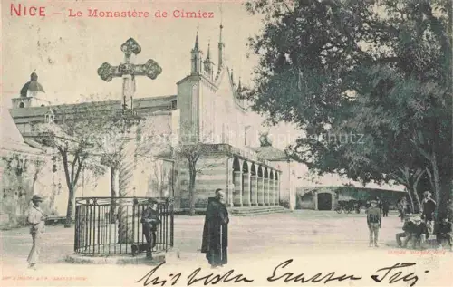 AK / Ansichtskarte NICE   Nizza 06 Alpes-Maritimes Monastère-de-Cimiez Kloster Kreuz Moench Soldaten Baeume Klostergang
