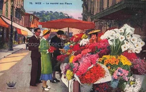 AK / Ansichtskarte NICE   Nizza 06 Alpes-Maritimes Marché-aux-Fleurs Blumenmarkt Blumenstaende Sonnenschirme Passanten Blumenverkaeuferin