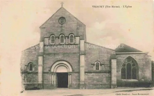 AK / Ansichtskarte Vignory Chaumont 52 Haute-Marne Eglise Kirche Romanik Portal Rosette Fassade
