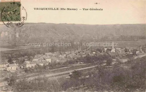 AK / Ansichtskarte Vecqueville Saint-Dizier 52 Haute-Marne Dorf Kirche Huegel Tal Eisenbahn Felder Vogelperspektive