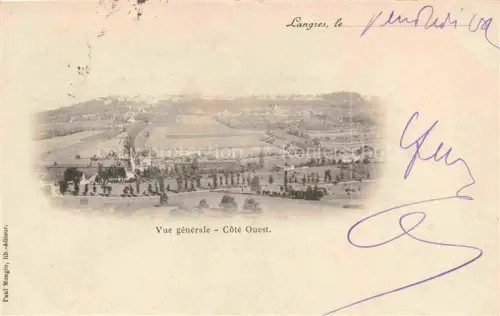 AK / Ansichtskarte LANGRES 52 Haute-Marne Vogelperspektive Felder Baeume Landschaft Tal Waelder Westseite