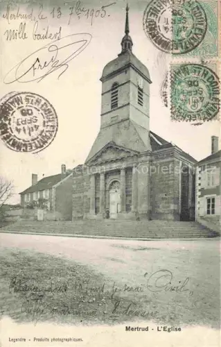 AK / Ansichtskarte Mertrud Saint-Dizier 52 Haute-Marne Eglise Kirchturm Kirche Dorfplatz Rue-de-Billancourt