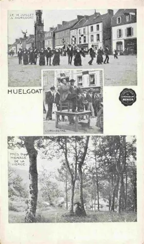 AK / Ansichtskarte Huelgoat Chateaulin 29 Finistere 14-Juillet Fête Marktplatz Orchestre Ménage-de-la-Vierge Wald Tracht