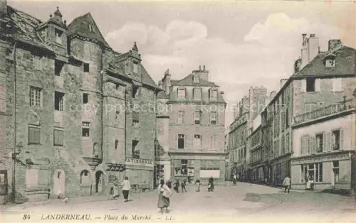 AK / Ansichtskarte Landerneau BREST 29 Finistere Place-du-Marché Patisserie Marktplatz Altstadt Haeuser Passanten Geschaefte
