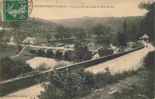 AK / Ansichtskarte Chateauneuf-du-Faou Chateaulin 29 Finistere Canal Pont-du-Roi Bruecke Fluss Tal Baeume Felder