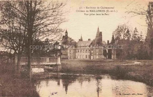 AK / Ansichtskarte Maillebois DREUX 28 Eure-et-Loir Château-de-Maillebois Schloss Park Teich Bruecke Baeume Spiegelung