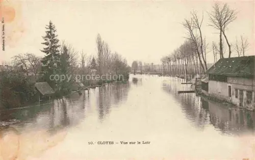 AK / Ansichtskarte Cloyes-sur-le-Loir Chateaudun 28 Eure-et-Loir Loir Fluss Ufer Baeume Gebaeude Hochwasser Spiegelung