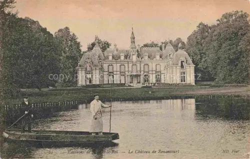 AK / Ansichtskarte Renancourt (Chateau) Villemeux-sur-Eure DREUX 28 Eure-et-Loir Château-de-Renancourt Schloss Teich Boot Maenner Park Baeume