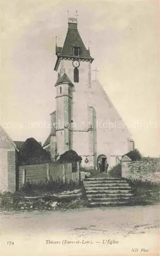 AK / Ansichtskarte Thivars CHARTRES 28 Eure-et-Loir L Église Kirchturm Uhr Treppe Mauer Personen