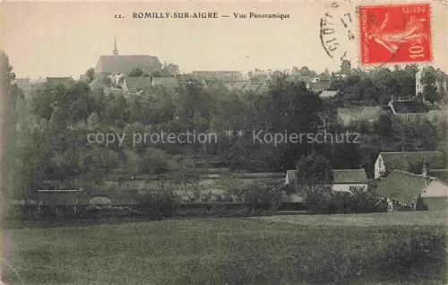 AK / Ansichtskarte Romilly-sur-Aigre Chateaudun 28 Eure-et-Loir Kirchturm Daecher Baeume Felder Haueser Ortschaft