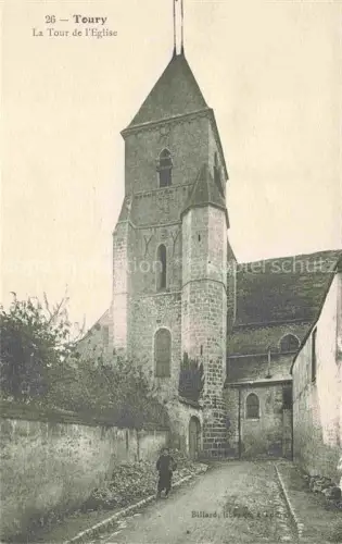 AK / Ansichtskarte Toury CHARTRES 28 Eure-et-Loir Tour-de-l Eglise Kirchturm Gasse Mauer Kind Rundbau