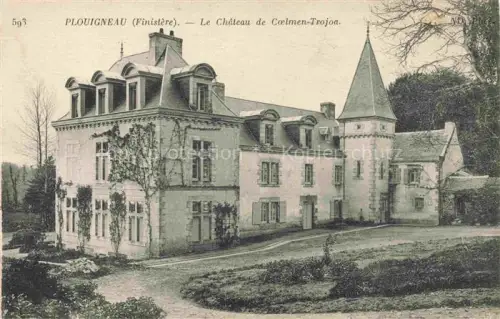 AK / Ansichtskarte Plouigneau Morlaix 29 Finistere Château-de-Coëlmen-Trojoa Schloss Turm Park Parkanlage Herrenhaus