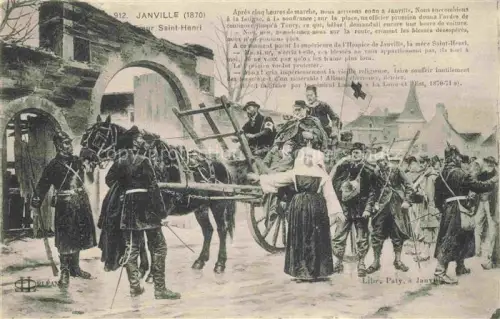 AK / Ansichtskarte Janville CHARTRES 28 Eure-et-Loir Soldaten Verwundete Pferdewagen Krankenschwester Militaer Kriegsszene Gebaeude Ordensfrau