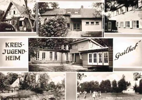 AK / Ansichtskarte Gailhof Wedemark Hannover Niedersachsen Kreisjugendheim Gailhof Haus Teich Park Schwarmstedt Mellendorf Mehrbildkarte