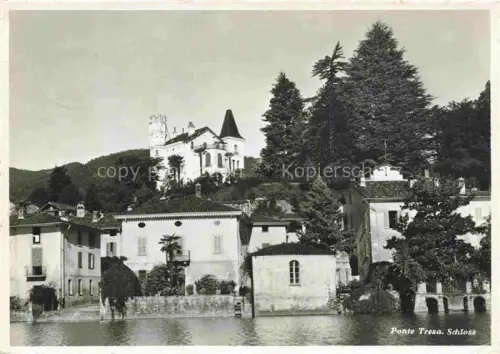 AK / Ansichtskarte Ponte-Tresa Lago di Lugano TI Schloss Villa See Palmen Ufer Lago-di-Lugano Baeume