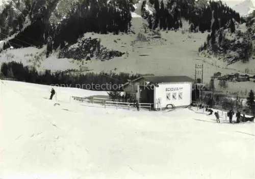 AK / Ansichtskarte Campo Blenio TI Sciovia Skilift Skipiste Skifahrer Bergstation Alpen Schnee Wald