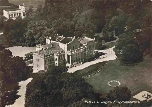 AK / Ansichtskarte Putbus Ruegen Schloss Ruegen Parkanlage Luftbild Fliegeraufnahme Garten