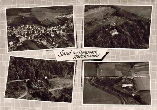 AK / Ansichtskarte Sand Habichtswald KAssEL Hessen Naturpark-Habichtswald Luftbild Dorf Wald Campingplatz Felder