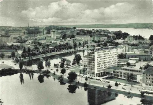 AK / Ansichtskarte KIEL  CITY Blick-vom-Rathaus Innenfoerde Hochhaus Stadtpanorama Bruecke Kirchturm Baeume Hafen
