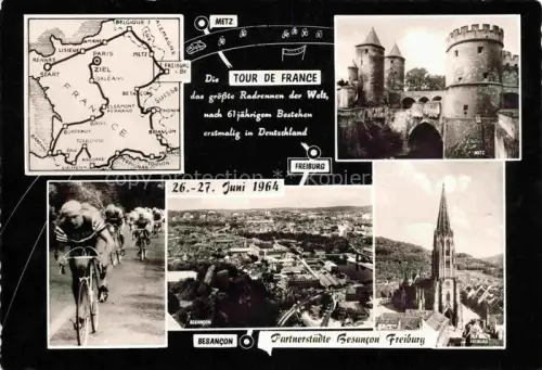 AK / Ansichtskarte Attental FREIBURG IM BREISGAU Tour-de-France Radrennen Etappenziel Muenster Besançon Metz Sonderstempel