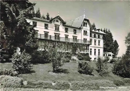 AK / Ansichtskarte Gottschalkenberg Einsiedeln ZG Kurhaus Restaurant Jugendstil Veranda Balkon Wald Garten Fachwerk