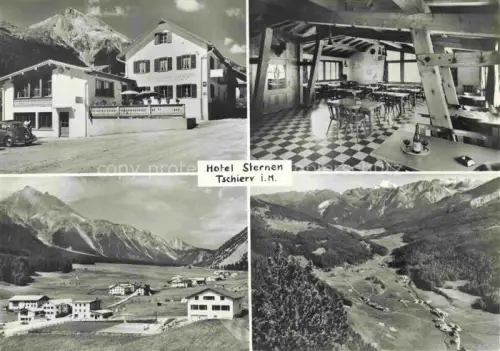 AK / Ansichtskarte Tschierv Tschierf GR Hotel-Sternen Restaurant Speisesaal Bergpanorama Muenstertal Ofenpass Talblick