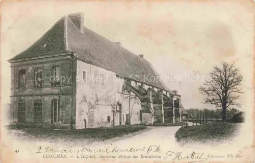 AK / Ansichtskarte Conches-en-Ouche EVREUX 27 Eure L Hopital Ancienne-Abbaye-des-Bénédictins Kloster Grossgebaeude Baum Mauer