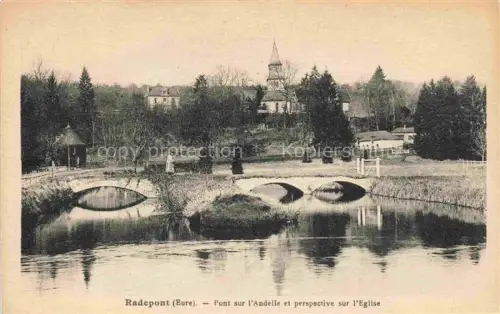 AK / Ansichtskarte Radepont LES ANDELYS 27 Eure Andelle Pont-sur-l Andelle Eglise Kirche Bruecke Fluss Baeume