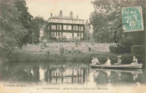AK / Ansichtskarte Nonancourt EVREUX 27 Eure Bords-de-l Avre Château-de-la-Morinière Fluss Boot Damen Schlosspark Ruderboot