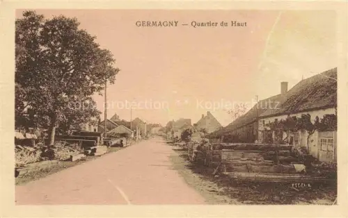 AK / Ansichtskarte Germagny Chalon-sur-Saone 71 Saone-et-Loire Quartier-du-Haut Dorfstrasse Bauernhaeuser Holzstapel Baeume
