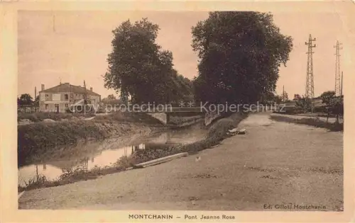 AK / Ansichtskarte Montchanin Chalon-sur-Saone 71 Saone-et-Loire Pont-Jeanne-Rose Kanal Bruecke Baeume Strommast Wohnhaus