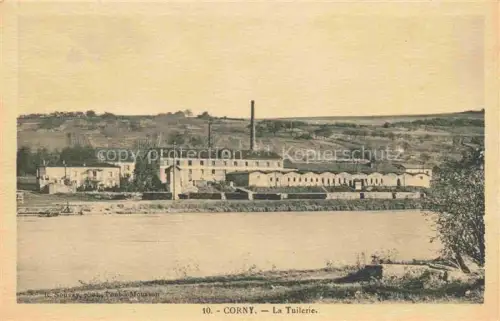 AK / Ansichtskarte Corny-sur-Moselle METZ 57 Moselle Tuilerie Fabrik Schornstein Fluss Moselle Industriegebaeude