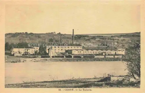 AK / Ansichtskarte Corny-sur-Moselle METZ 57 Moselle Tuilerie Fabrik Schornstein Fluss Moselle Industriegebaeude