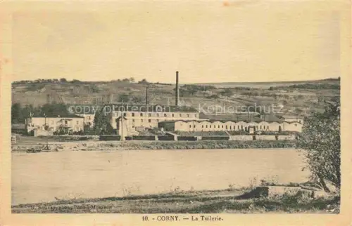 AK / Ansichtskarte Corny-sur-Moselle METZ 57 Moselle Tuilerie Fabrik Schornstein Fluss Moselle Industriegebaeude