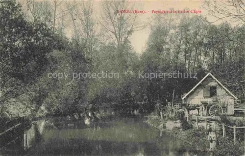 AK / Ansichtskarte Dangu Andelys 27 Eure Rivière-d Epte Fluss Baeume Huette Pferd Landschaft