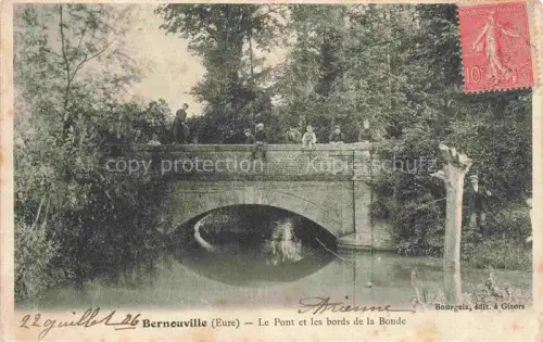 AK / Ansichtskarte Bernouville Les Andelys 27 Eure Pont Bords-de-la-Bonde Bruecke Fluss Baeume Kinder Angler