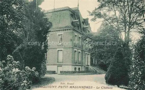AK / Ansichtskarte Serquigny Bernay 27 Eure Chateau Herrenhaus Park Baeume Einfahrt Garten