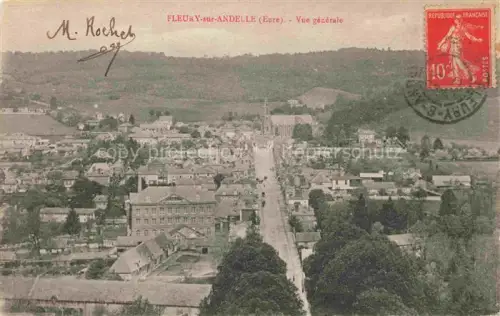 AK / Ansichtskarte Fleury-sur-Andelle LES ANDELYS 27 Eure Vue-générale Dorfpanorama Kirche Hauptstrasse Haenger Baeume Huegel