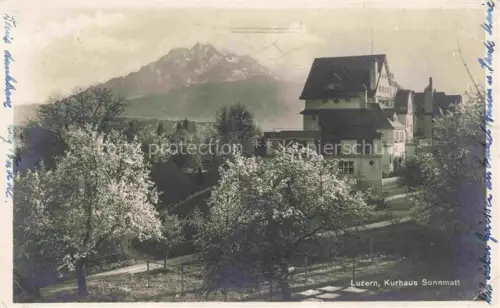 AK / Ansichtskarte LUZERN  LU Kurhaus-Sonnmatt Pilatus Obstbaeume Fruehling Kurgebaeude Park Berge