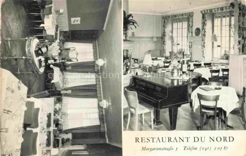 AK / Ansichtskarte LUZERN  LU Restaurant-du-Nord Morgartenstrasse Speisesaal Klavier Innenansicht Gaststube Volière