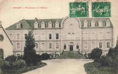 AK / Ansichtskarte Chagny Chalon-sur-Saone 71 Saone-et-Loire Pensionnat-du-Château Herrenhaus Treppe Park Schule Eingang